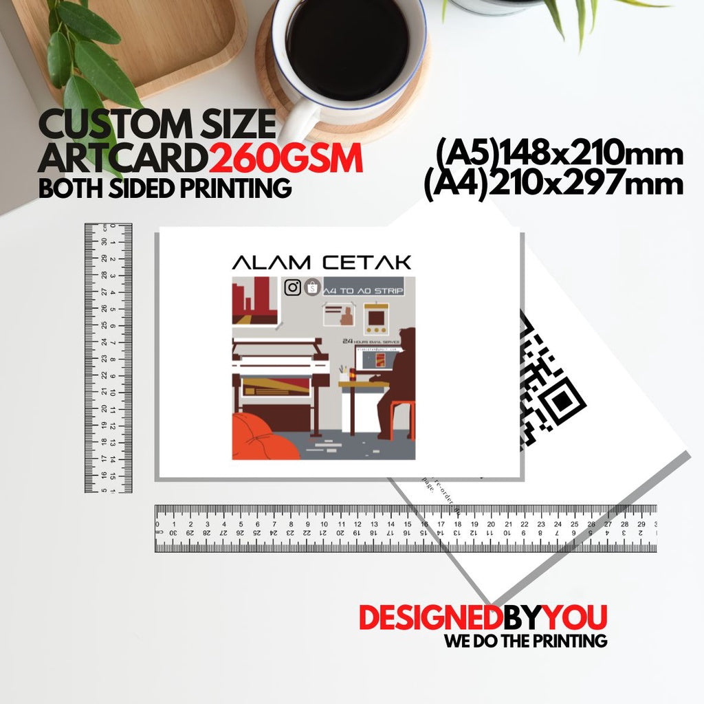 260 GSM 100-1000pcs A5, A4 double sided thank you / square business card / Name card printing