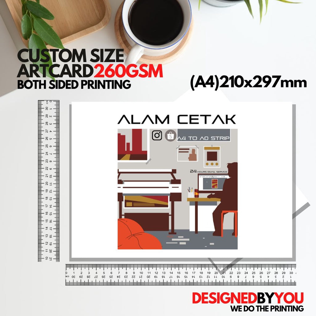 260 GSM 100-1000pcs A5, A4 double sided thank you / square business card / Name card printing