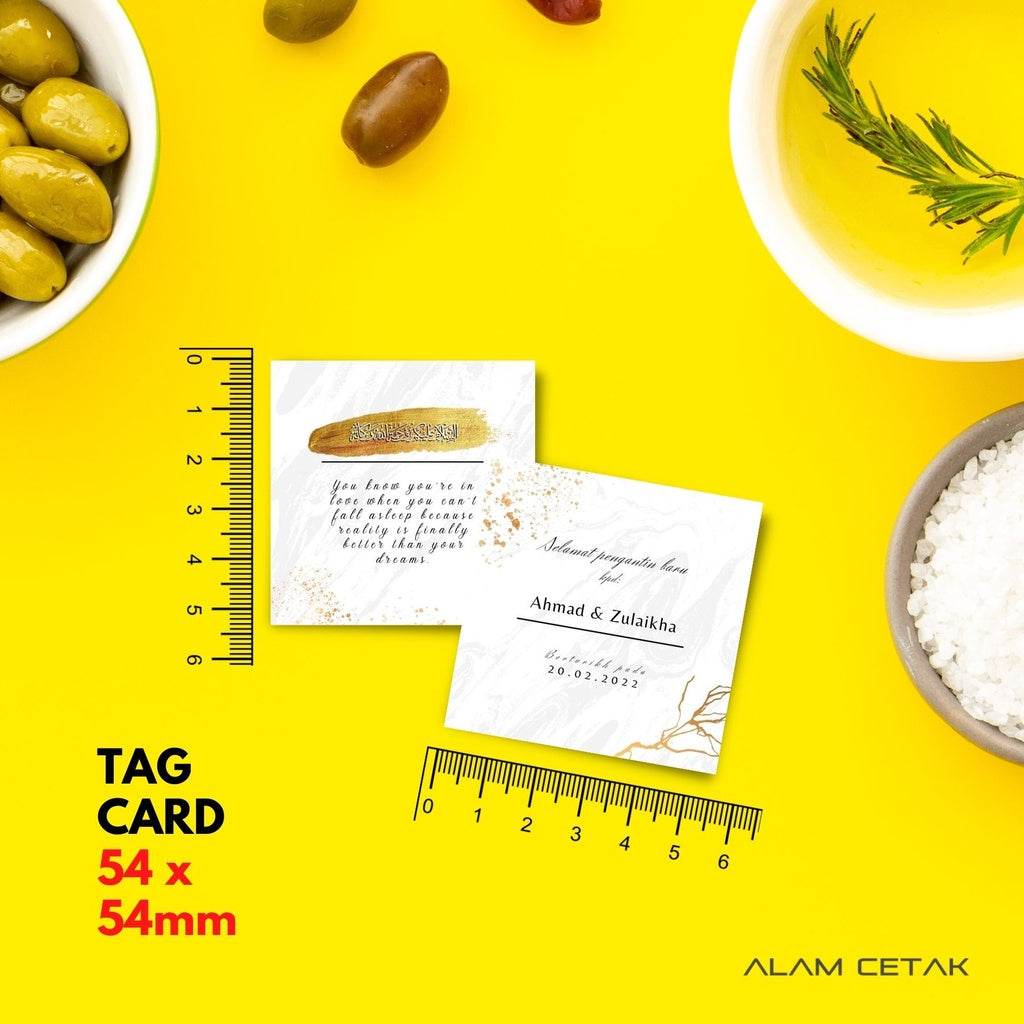 100-1000 pcs WT25 Square Tag Card for Wedding tag / kad kahwin
