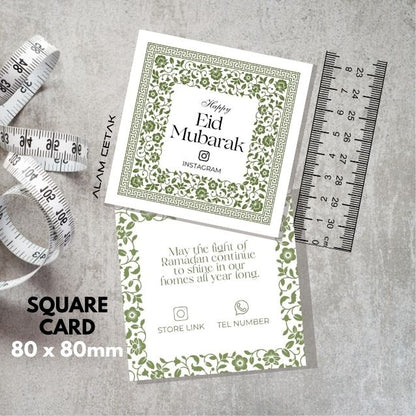 100-1000 pcs R28 Square Thank you Card for Business owner Raya Edition